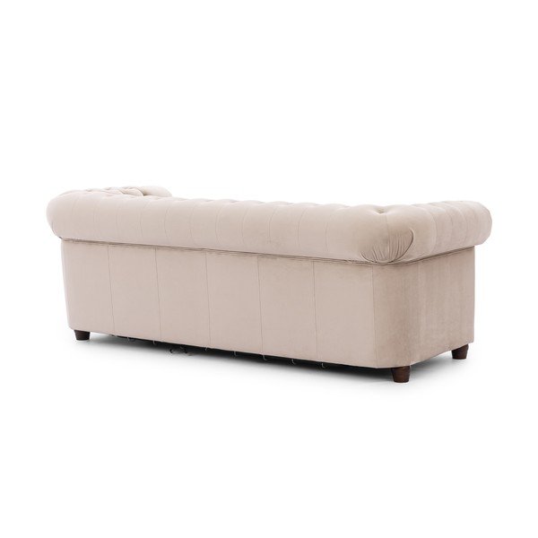 Smėlio spalvos sulankstoma sofa iš velveto 203 cm York Blik – Ropez-image-3