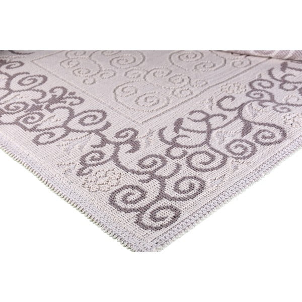 Pilkos ir smėlio spalvos medvilninis kilimas Vitaus Orkide, 60 x 90 cm-image-2