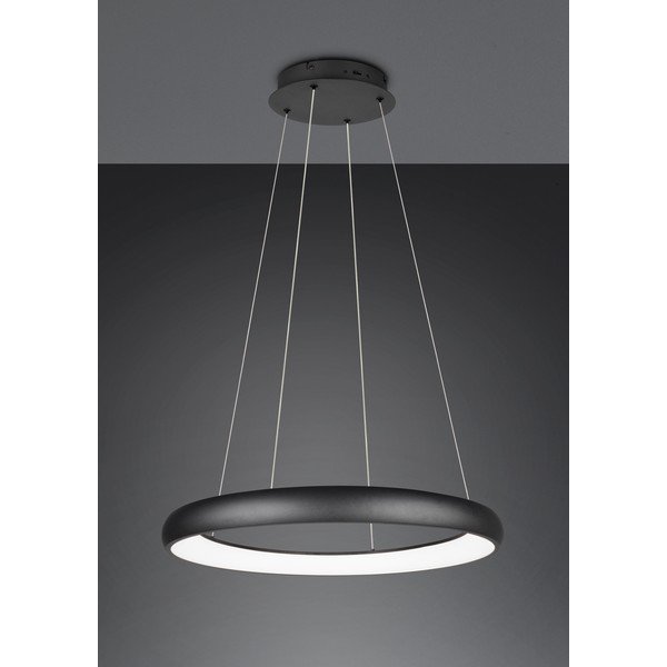 Kabantis šviestuvas juodos spalvos LED su pritemdymo funkcija ø 75 cm su metaliniu gaubtu Cardona – Trio-image-2