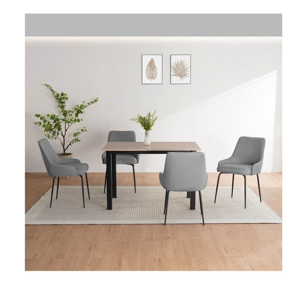Valgomojo stalas su ąžuolo dekoro stalviršiu 80x120 cm Durham – Støraa-image-2