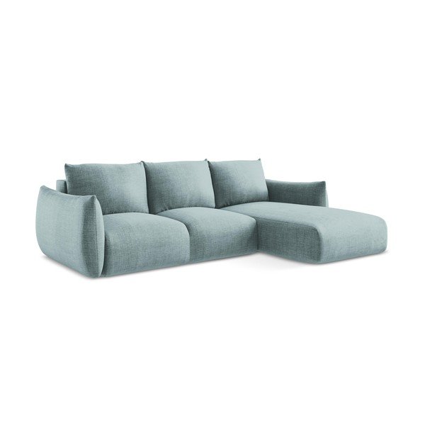 Mėlynos spalvos sulankstoma kampinė sofa (su dešiniuoju kampu/su gultu) Leila – Makamii-image-3