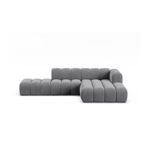 Kampinė sofa šviesiai pilkos spalvos (su dešiniuoju kampu) Lupine – Micadoni Home