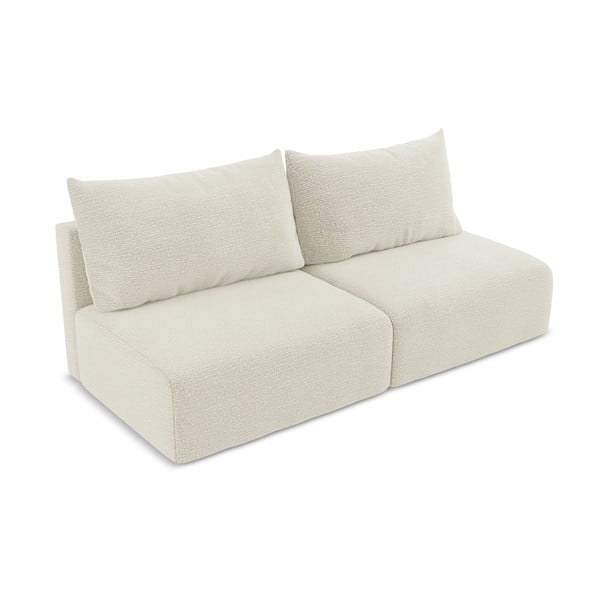 Kreminės spalvos sulankstoma/su sandėliavimo vieta sofa 216 cm Kalena – Makamii-image-3