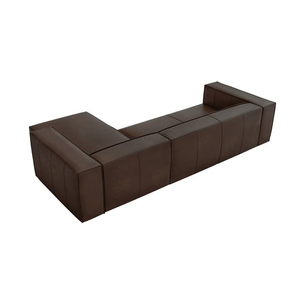Tamsiai ruda odinė kampinė sofa (dešinysis kampas) Madame - Windsor & Co Sofas-image-4