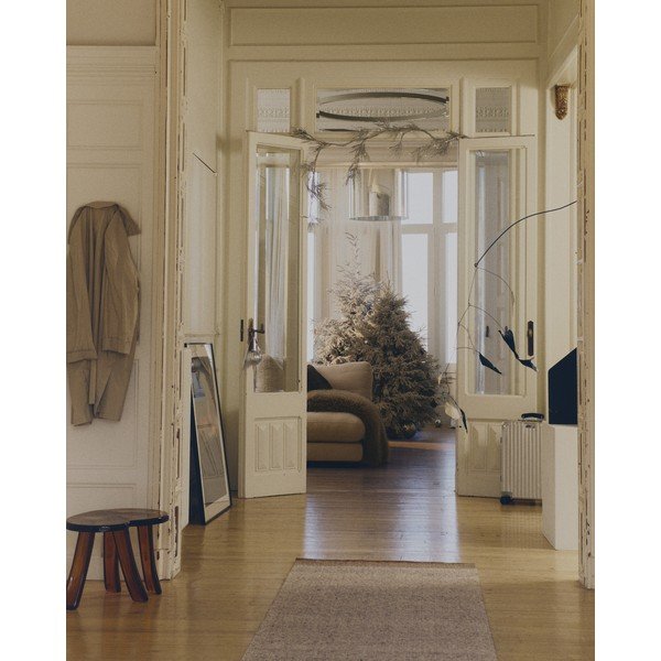 Apverčiamas/rankų darbo smėlio spalvos iš vilnos kilimas 80x200 cm Nifelia – Kave Home-image-2