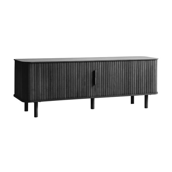 TV spintelė juodos spalvos iš ąžuolo 160x56 cm Cavo – Unique Furniture-image-4