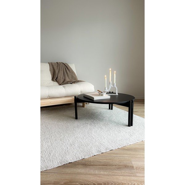 Apvalios formos kavos staliukas iš pušies masyvo juodos spalvos ø 80 cm Sticks – Karup Design-image-1
