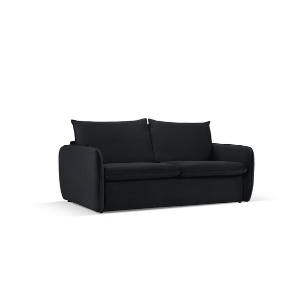 Sulankstoma sofa juodos spalvos iš velveto 214 cm Vienna – Cosmopolitan Design-image-1