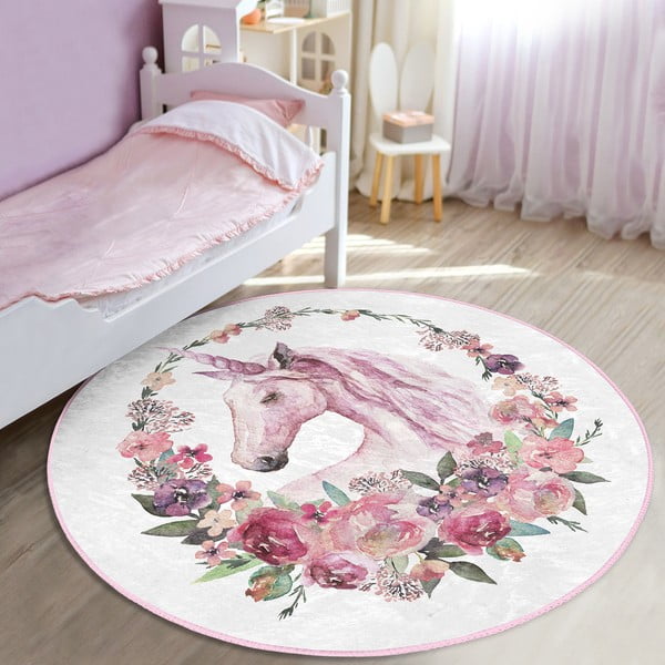 Vaikiškas kilimas rožinės spalvos ø 100 cm Comfort – Mila Home-image-3