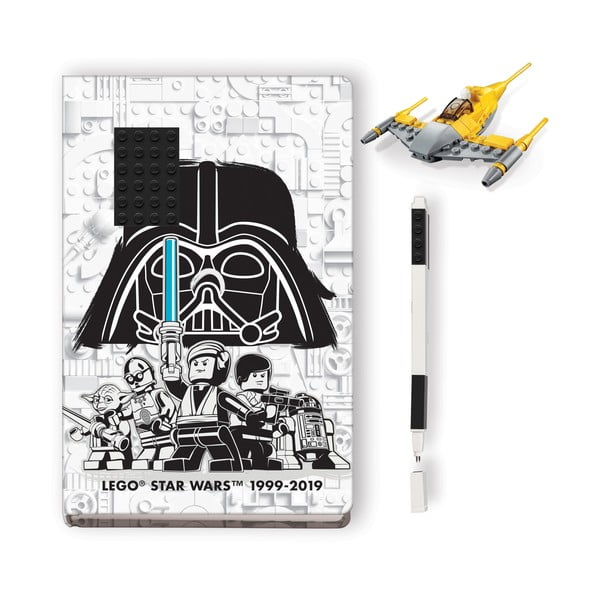 Užrašų knygutė, rašiklis ir konstravimo rinkinys LEGO® Star Wars Naboo Starfighter
