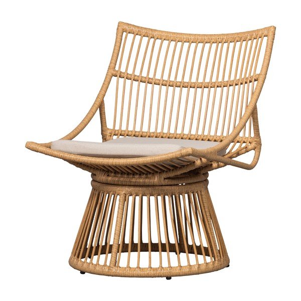 Natūralios spalvos sodo krėslas dirbtinis rotangas Alatna – WOOOD