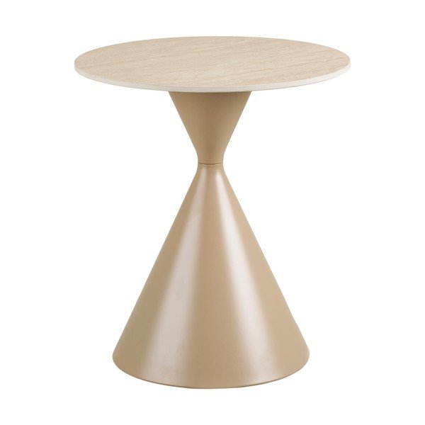 Iš keraminės plokštės apvalios formos šoninis stalas ø 50 cm Annecy – House Nordic-image-2