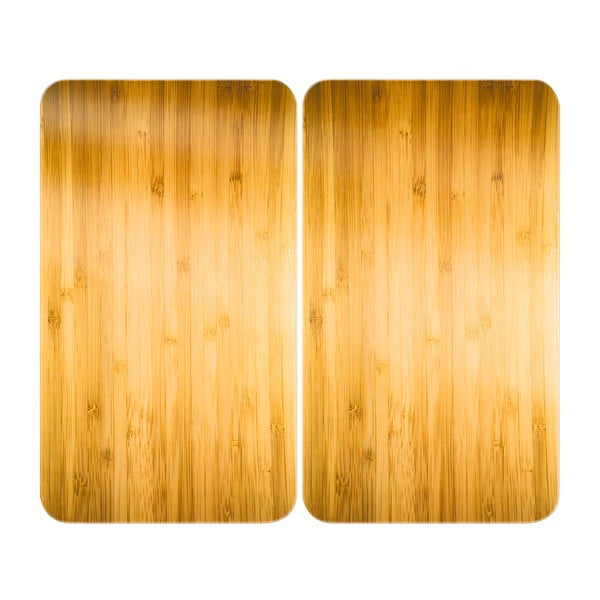 Iš grūdinto stiklo viryklės dangčiai 2 vnt. 52x30 cm Wooden – Maximex