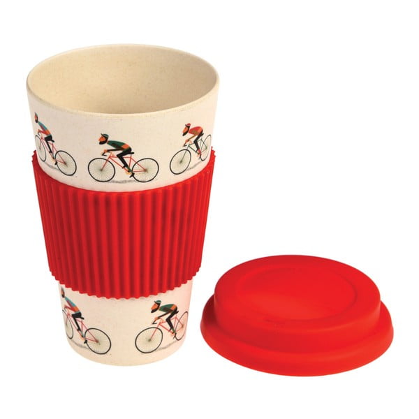 Bambukinis kelioninis puodelis su raudonomis detalėmis Rex London Le Bicycle, 400 ml-image-3