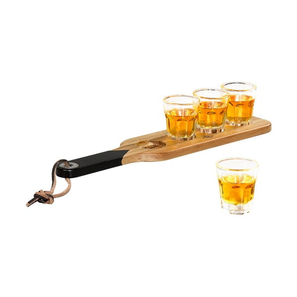 Medinė serviravimo lenta ir 4 taurės "Gentlemen's Hardware-image-3