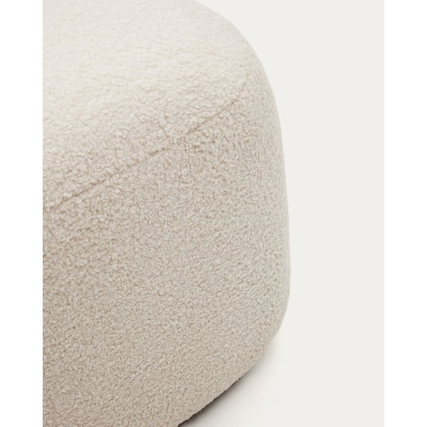 Pufas kreminės spalvos iš boucle Martina – Kave Home-image-1