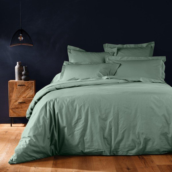 Žalios spalvos iš medvilnės dvigulis/itin ilgas antklodės užvalkalas 240x220 cm Lina – douceur d'intérieur-image-1