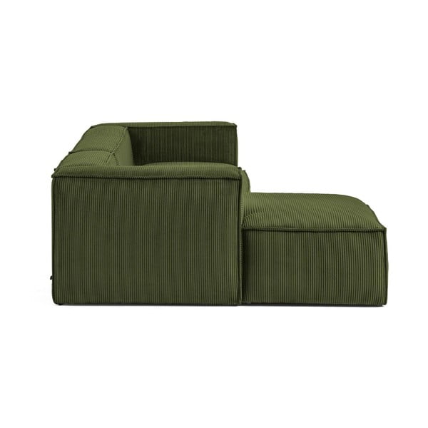 Žalios spalvos iš kordinio velveto kampinė sofa (su kairiuoju kampu/su gultu) Blok – Kave Home-image-3