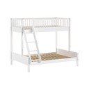 Baltos spalvos dviauktė iš buko masyvo vaikiška lova su lovos grotelėmis 140x200/90x200 cm Forrest – Vipack