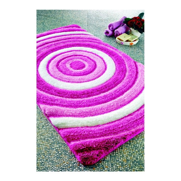 Rožinis vonios kilimėlis Confetti Vonios kilimėliai Efesus Pink, 60 x 100 cm