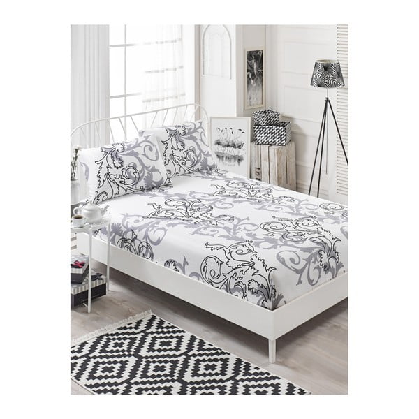 Elastingos paklodės ir 2 užvalkalų rinkinys viengulėlei lovai Garriso Lestono, 160 x 200 cm