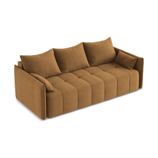 Terakotos spalvos sulankstoma/su sandėliavimo vieta sofa 225 cm Moku – Makamii-image-3