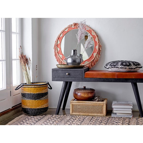 Juodos ir smėlio spalvos dekoratyvinė pagalvėlė Bloomingville Mandala, ø 36 cm-image-1