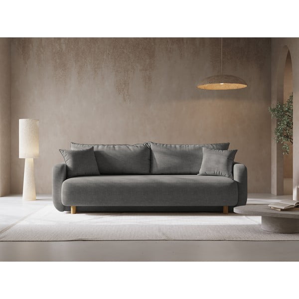 Pilkos spalvos sulankstoma/su sandėliavimo vieta sofa 231 cm Elen – Micadoni -image-1