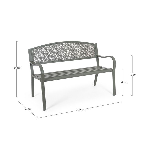 Khaki spalvos metalinis sodo suoliukas Lizette – Bizzotto-image-4