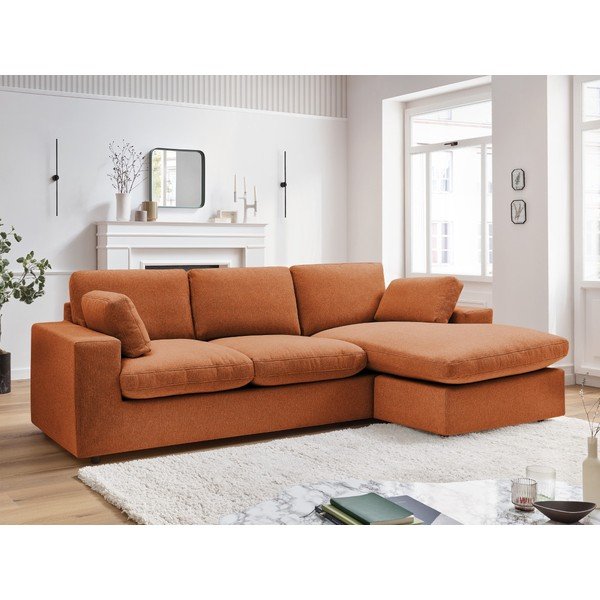 Oranžinės spalvos kampinė sofa Belair – Bobochic Paris-image-1