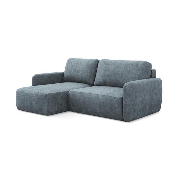 Pilkai mėlynos spalvos iš šenilinio audinio sulankstoma/su sandėliavimo vieta kampinė sofa (su kairiuoju kampu/su gultu) Lilo – Makamii-image-3
