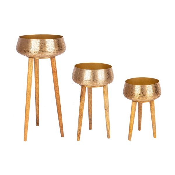 Iš metalo rankų darbo gėlių vazonų dangteliai 3 vnt. ø 37,5 cm Varanasi – Bizzotto