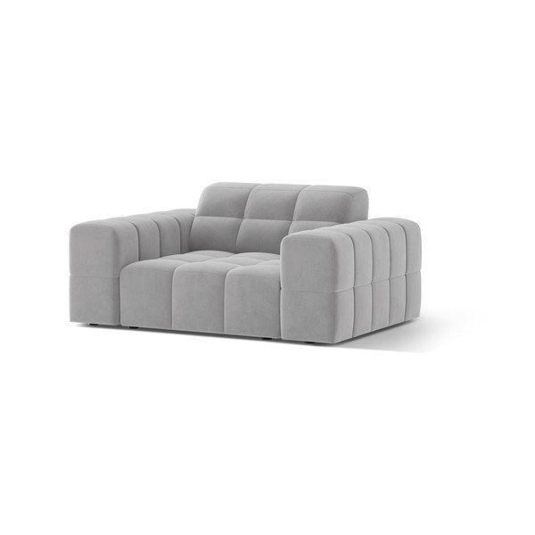 Šviesiai pilkos spalvos krėslas iš velveto Chicago – Cosmopolitan Design-image-1