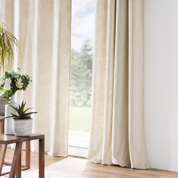 Smėlio spalvos iš velveto užuolaida 135x260 cm Eva – douceur d'intérieur-image-1