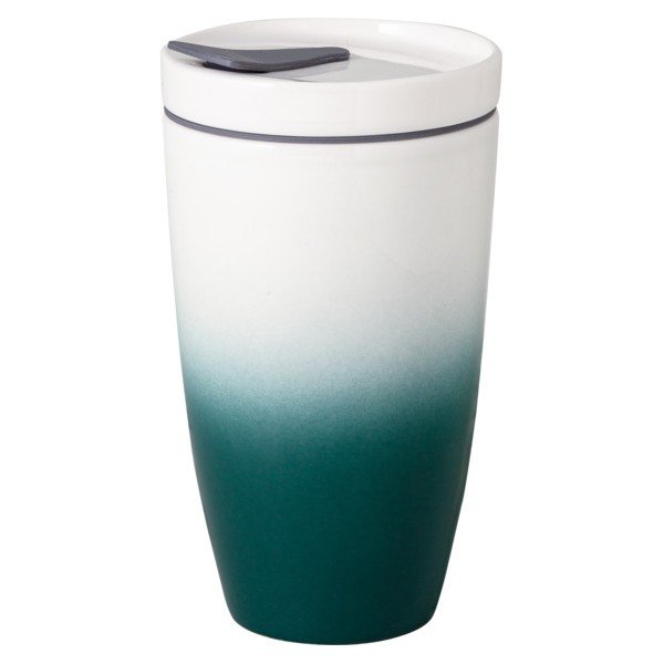 Žalios ir baltos spalvos porcelianinis kelioninis termopuodelis Villeroy & Boch Like To Go, 350 ml-image-1