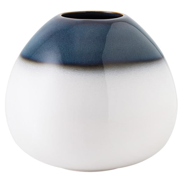 Mėlynos ir baltos spalvos molinė vaza Villeroy & Boch Like Lave, aukštis 13 cm
