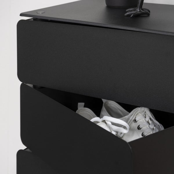 Juodos spalvos iš metalo šoninė spintelė 37x99x26 cm Joey – Spinder Design-image-2