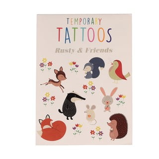 2 lapų su laikinomis tatuiruotėmis rinkinys Rex London Rusty And Friends
