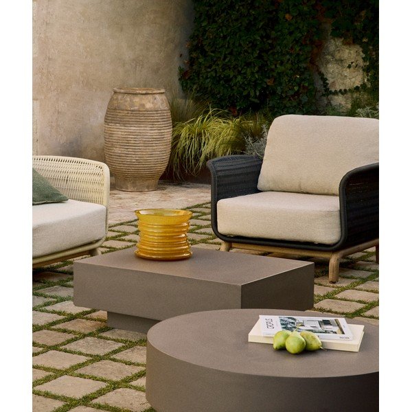 Iš betono sodo kavos staliukas 60x80 cm Rustella – Kave Home-image-1