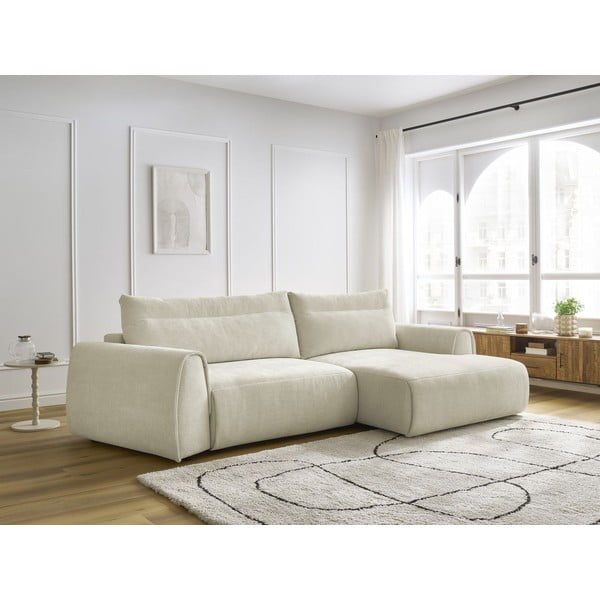 Kampinė sofa smėlio spalvos Aden – Bobochic Paris-image-1