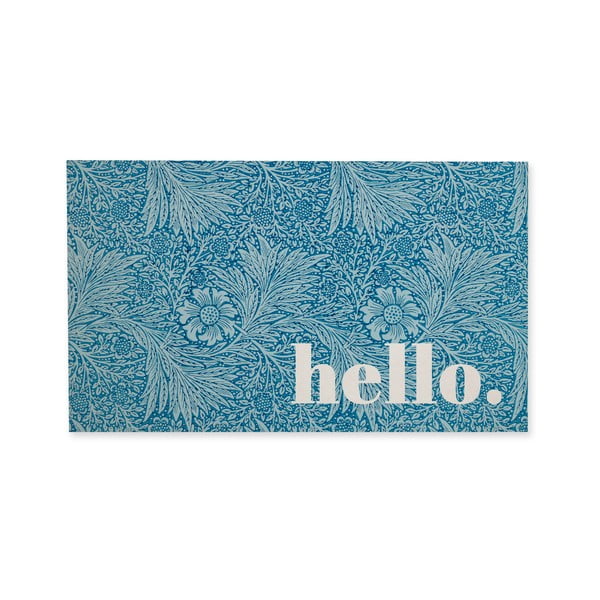 Mėlynas džiuto kilimėlis Tierra Bella Hello, 70 x 40 cm