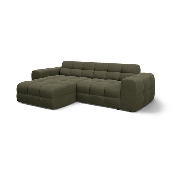 Žalios spalvos kampinė sofa (su kairiuoju kampu/su gultu) Kendal – Micadoni -image-3