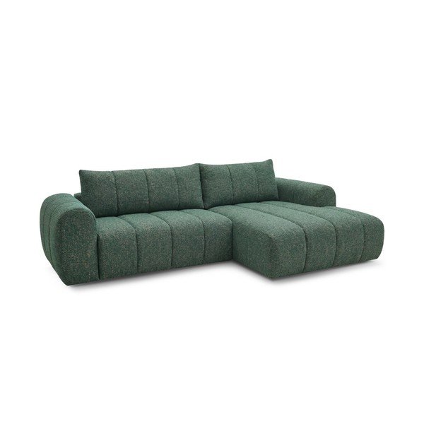 Tamsiai žalios spalvos kampinė sofa (su dešiniuoju kampu/su gultu) Nesty – Bobochic Paris-image-3