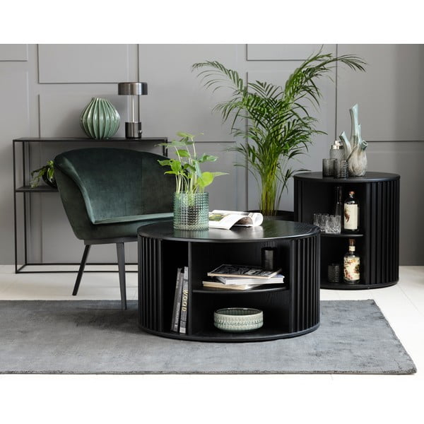 Juodas apvalus kavos staliukas ø 85 cm Siena - Unique Furniture-image-2