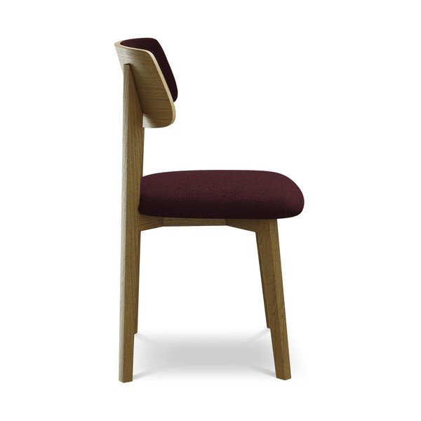 Bordo spalvos iš medienos masyvo valgomojo kėdė Niu – Makamii-image-2