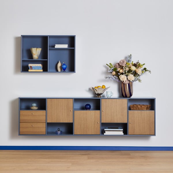 Pakabinama knygų spinta  mėlynos spalvos 89x61 cm Mistral – Hammel Furniture-image-3