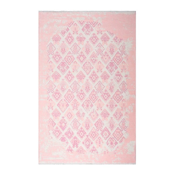 Dvipusis baltos ir rožinės spalvos kilimas "Vitaus Nunna", 125 x 180 cm