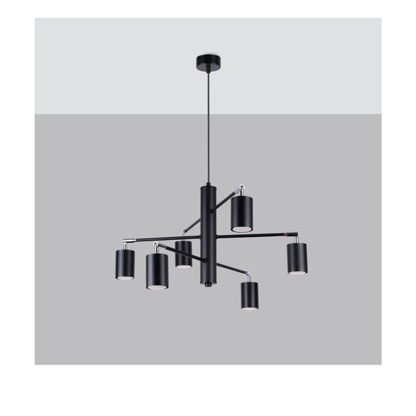 Juodos spalvos iš metalo kabantis šviestuvas Virta – Sollux-image-3