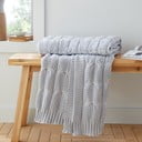 Pilka megzta antklodė ir pledas 130x170 cm Chunky Marl Knit – Catherine Lansfield