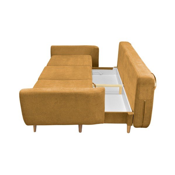 Garstyčių geltonumo sofa-lova trims asmenims Cosmopolitan design Barcelona-image-4